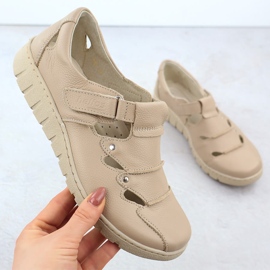 Frauen Lederschuhe mit Beige Helios 780 1