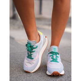 Frauen -Sneaker auf dem Speicherschaumsystem Big Star NN274682 Blue Platform blau 2