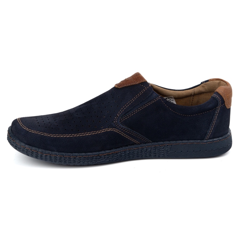 KOMODO Herren Lederschuhe lässig 854/2 Marineblau 1
