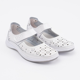 Goodin Dropte weiße Ledersandalen abgelegt 4
