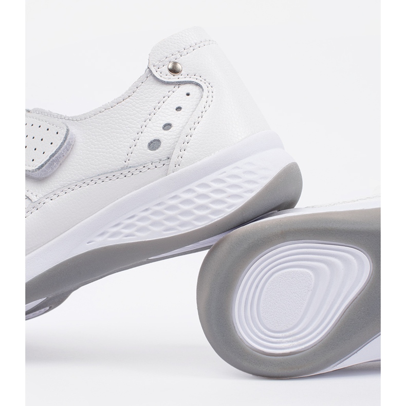 Goodin Dropte weiße Ledersandalen abgelegt 2