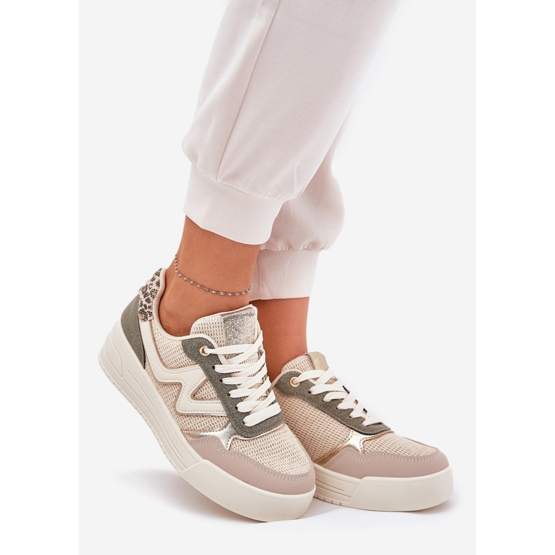 Frauen Sportschuhe auf der Plattform Leopard Leopard grün 1