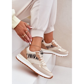 Frauen Sportschuhe auf der Plattform Zebra Beige 9