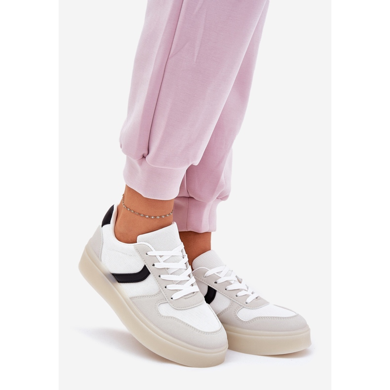 Niedrige Plateau-Sneaker für Damen, Weiß 1
