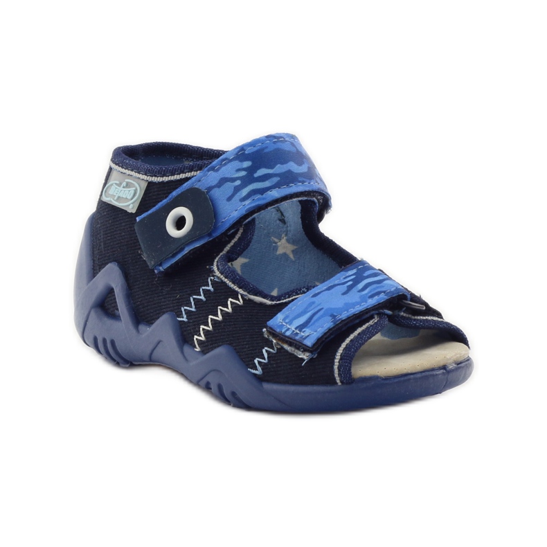 Befado Sandalen 250p Ledereinsatz marineblau blau 1