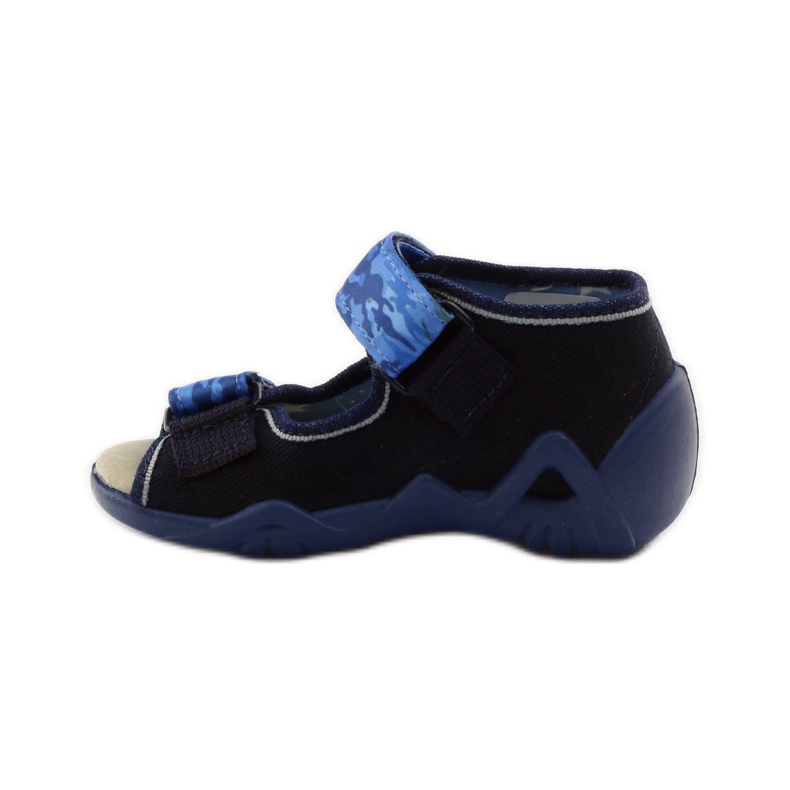Befado Sandalen 250p Ledereinsatz marineblau blau 2
