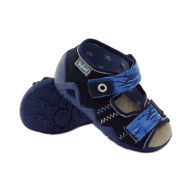 Befado Sandalen 250p Ledereinsatz marineblau blau 3