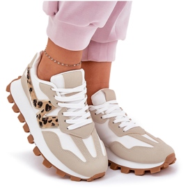 Turnschuhe Sportschuhe Frauen Beige Leopard Druck 10