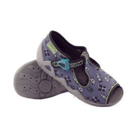 Befado Hausschuhe 217p092 Verfolger grün grau schwarz weiß 3