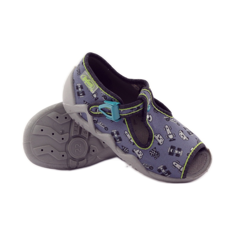 Befado Hausschuhe 217p092 Verfolger grün grau schwarz weiß 3