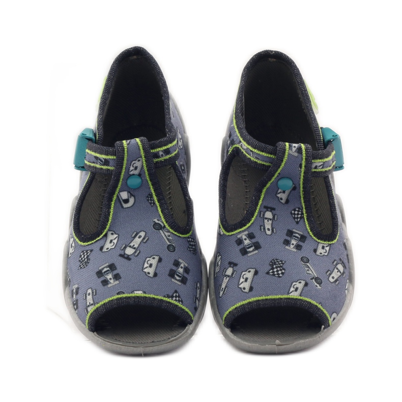 Befado Hausschuhe 217p092 Verfolger grün grau schwarz weiß 4