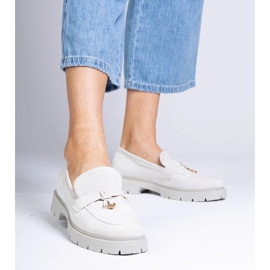 Graue elegante Slipper aus Ecozamz mit Dekoration 1