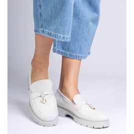 Graue elegante Slipper aus Ecozamz mit Dekoration 3