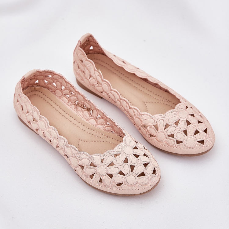 Openwork Kinder -Ballerinas mit rosa Glitzer 2