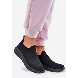 Slip Material Sports Schuhe Frauen schwarz 1