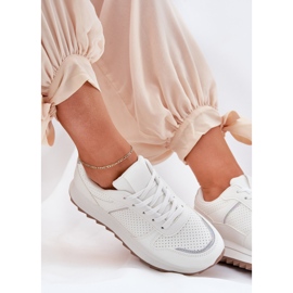 Damen-Plateau-Sportschuhe Weiß 2