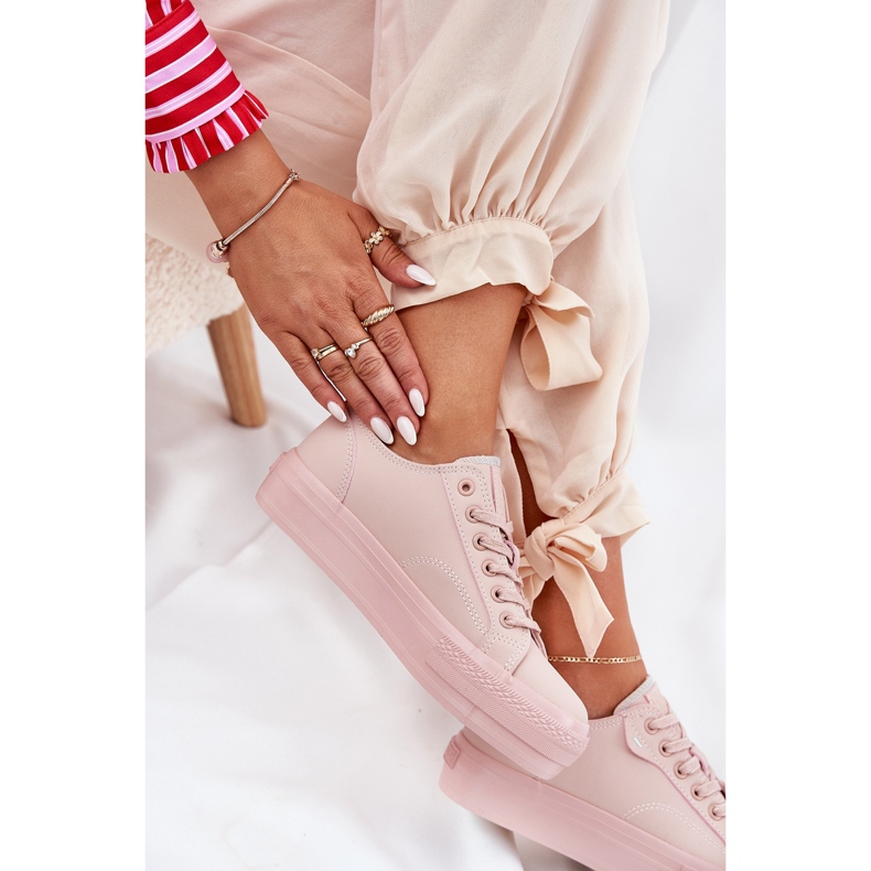 Frauen -Sneaker auf der Plattform mit Eco Leder Big Star RR274A294 Pink rosa 2