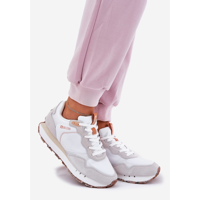 Frauen Wildleder Frauen Sportschuhe Big Star RR274235 Hi-polish Beige System 1