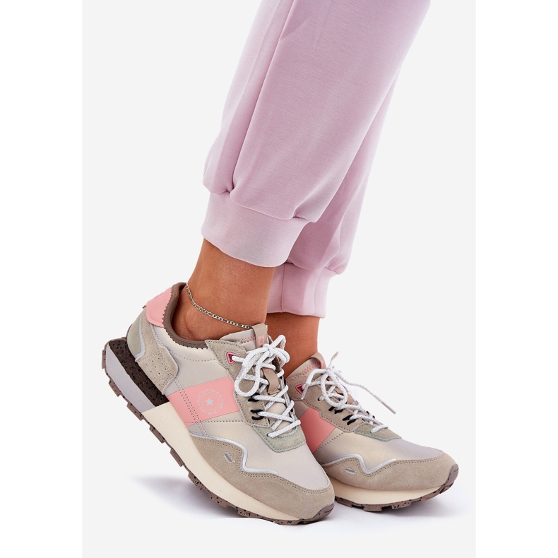 Women's Suede Sneakers Big Star RR274243 Hi-polish Grey-Pink-System rosa 1
