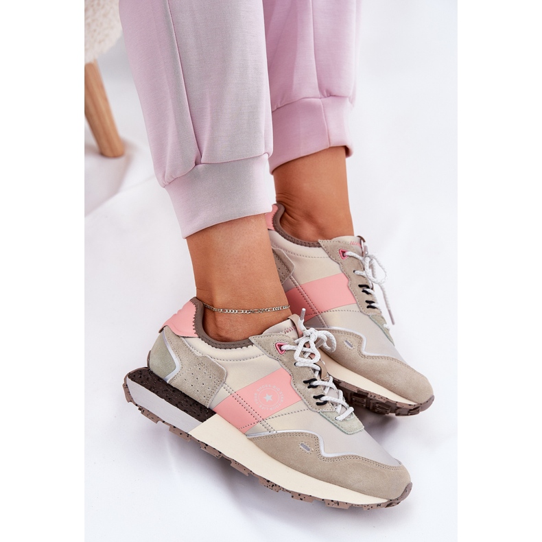 Women's Suede Sneakers Big Star RR274243 Hi-polish Grey-Pink-System rosa 2
