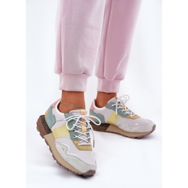 Frauen Wildleder-Sneaker Big Star RR274244 Hi-polisch grau-gelbes System 2