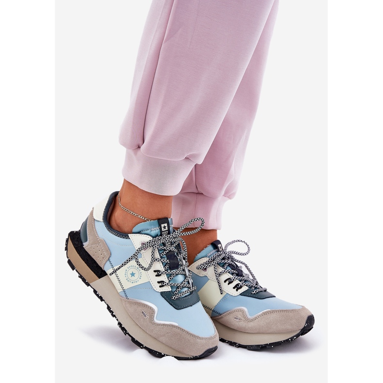 Frauen Wildleder-Turnschuhe Big Star RR274245 Hi-polan-System graublau 1