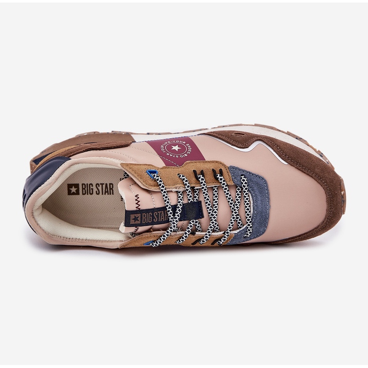 Big Star Herren Wildleder-Turnschuhe auf dem großen Star RR174475 Hi-polish Beige System 2