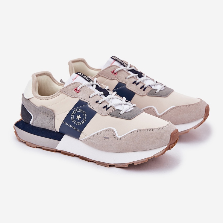 Herren Wildleder-Turnschuhe auf der Big Star RR174471 Hi-Pol-Pole-System-Systemplattform grau 1