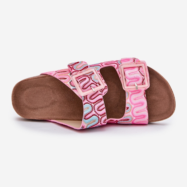 S.Barski Damenflip Flops mit Schnallen und Glitzer S. Barski RB51-006 Pink rosa 2