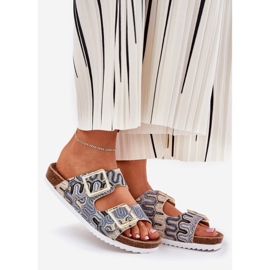 S.Barski Damenflip Flops mit Schnallen und Glitter S. Barski RB51-006 Beige 1