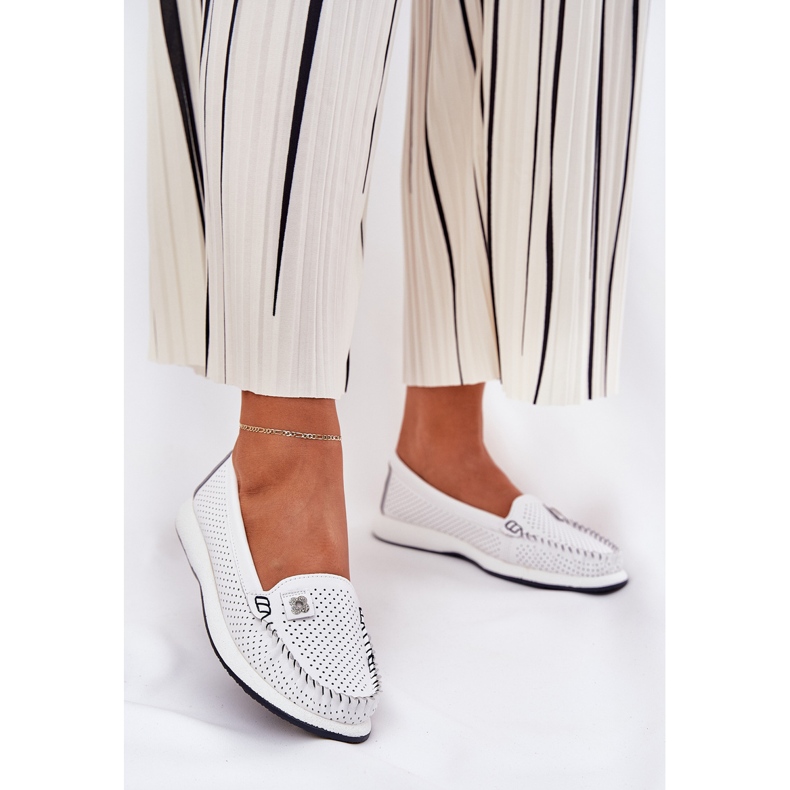 S.Barski Frauen-Leder-Laibers S. Barski LR51-673 Weiß 2