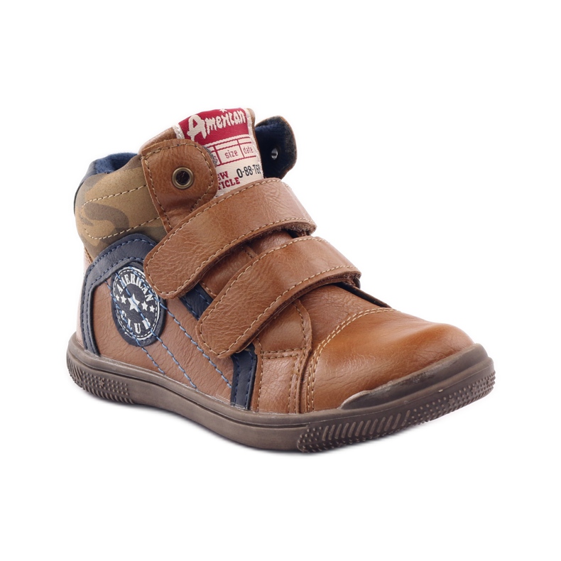 American Club Sport mit einem amerikanischen 16213 Ledereinsatz marineblau braun 1