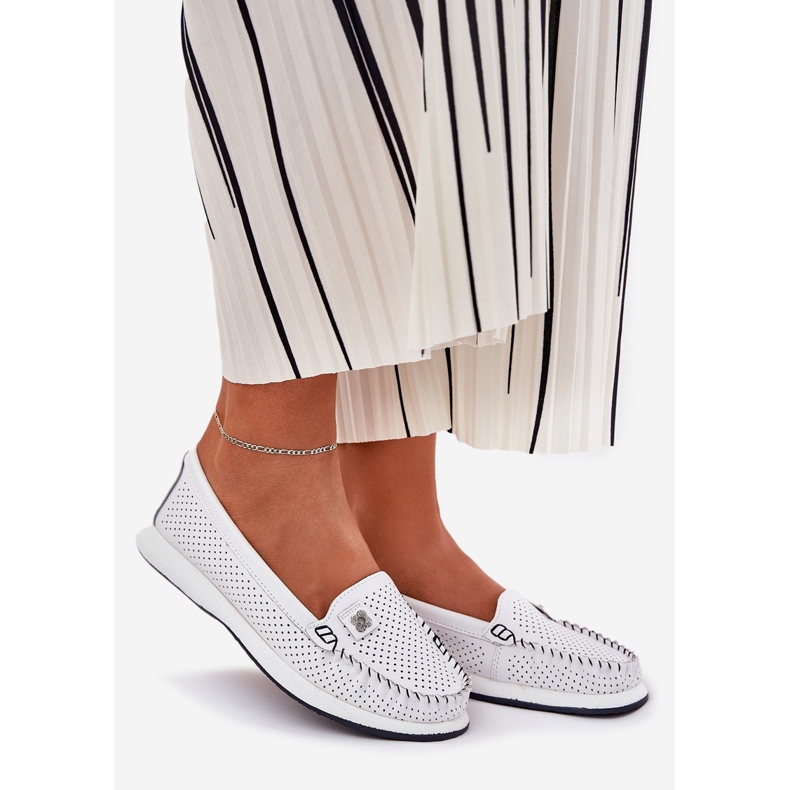 S.Barski Frauen-Leder-Laibers S. Barski LR51-673 Weiß 1