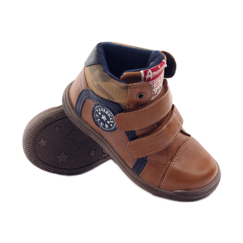 American Club Sport mit einem amerikanischen 16213 Ledereinsatz navy blau braun 3