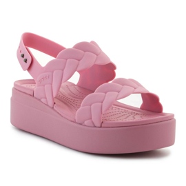 Crocs Brooklyn gewebte niedrige Keil 209977-6xx Sandalen rosa 1