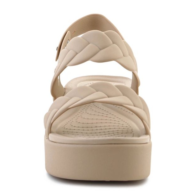 Crocs Sandals Brooklyn gewebte niedrige Keil 209977-212 beige 2
