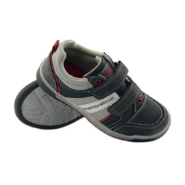 American Club ADI Kindersportschuhe mit Klettverschluss American 152625 grau rot 3