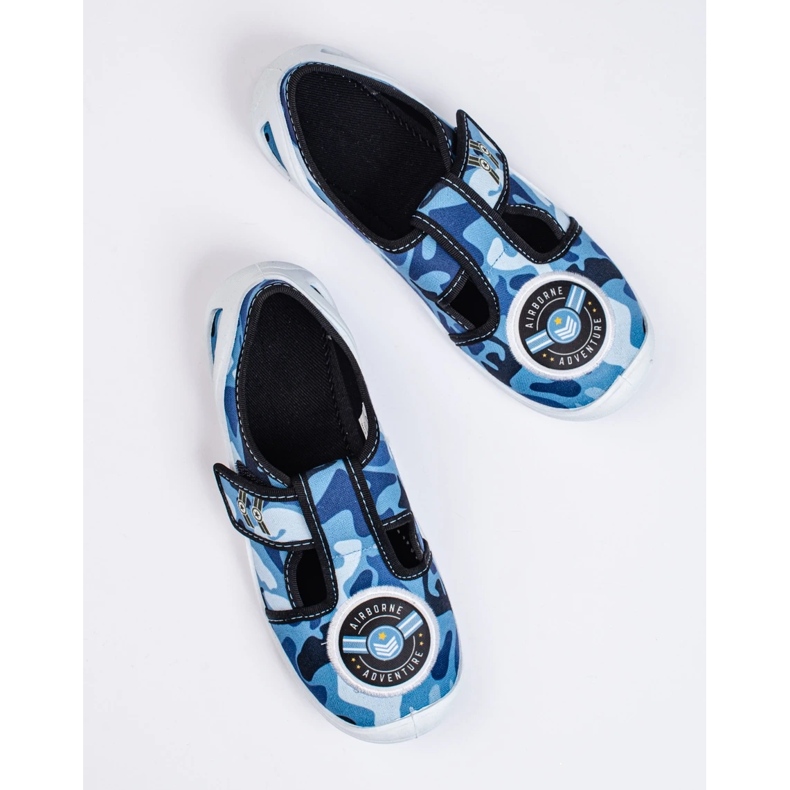 SHELOVET Camo-blaue Sneakers mit Klettverschluss 3F 1