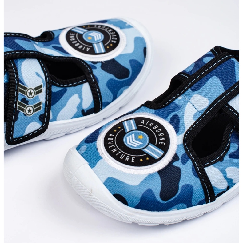 SHELOVET Camo-blaue Sneakers mit Klettverschluss 3F 2