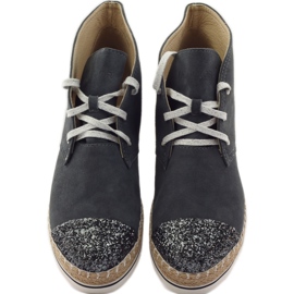 Damen-Espadrilles aus Leder, grau/silber, Neścior 4