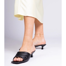 Schwarze Sandalen mit niedrigem Absatz von Launay 4