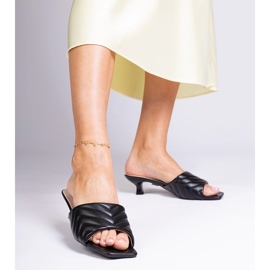 Schwarze Sandalen mit niedrigem Absatz von Launay 5