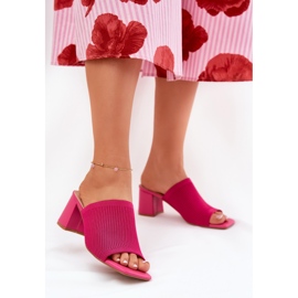 Pantoffel der Frauen mit hohen Damen rosa 2