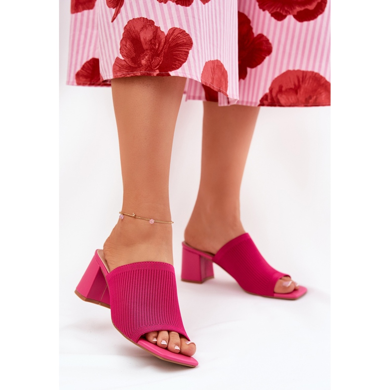 Pantoffel der Frauen mit hohen Damen rosa 2