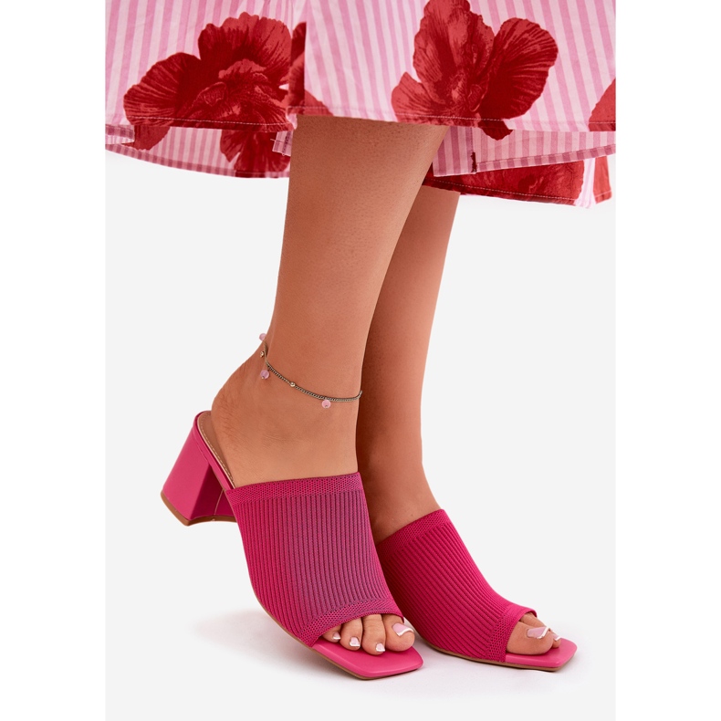 Pantoffel der Frauen mit hohen Damen rosa 1
