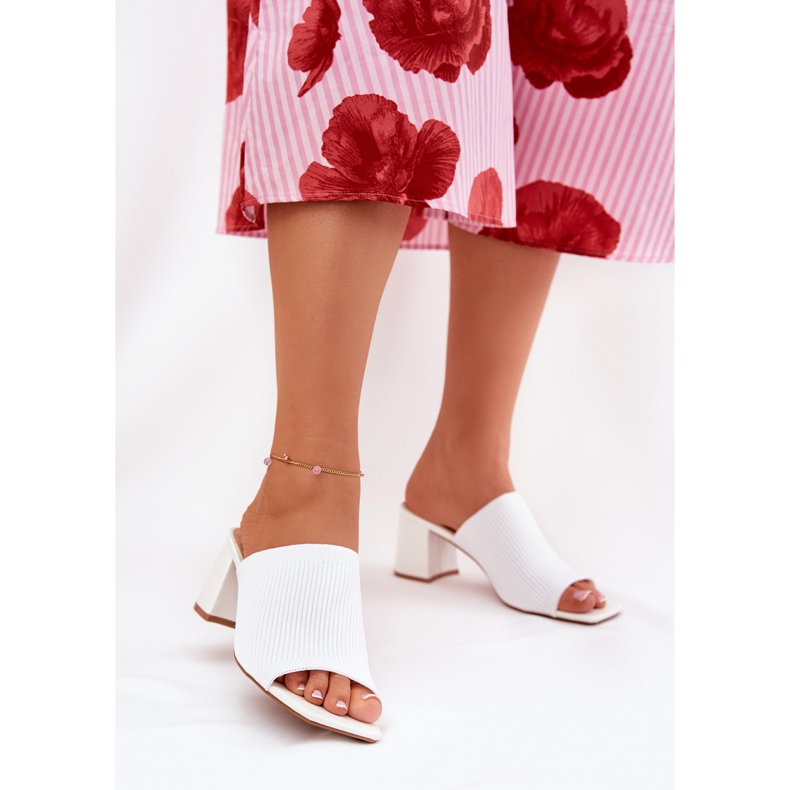 Pantoffel der Frauen mit hohen Damen weiß 2