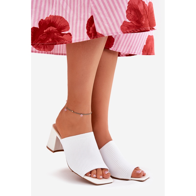 Pantoffel der Frauen mit hohen Damen weiß 1