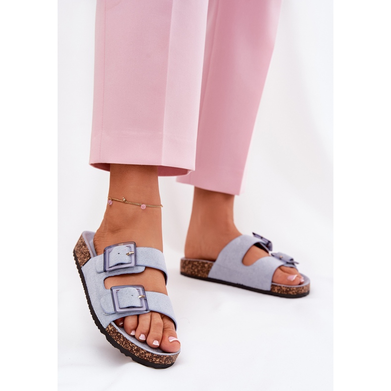 Flip -Flops für Frauen mit Klammern am Korken allein blau 2