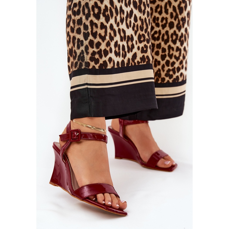 Bemalten Frauen Sandalen für Burgunderschnitte rot 2