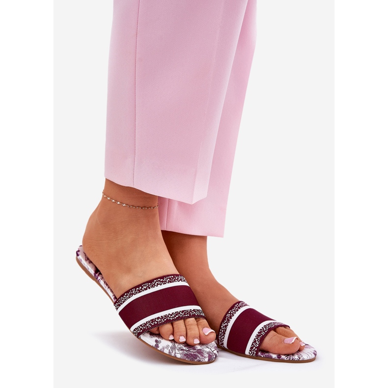 Patrouched Flat Damen Burgunder Pantoffeln rot 1